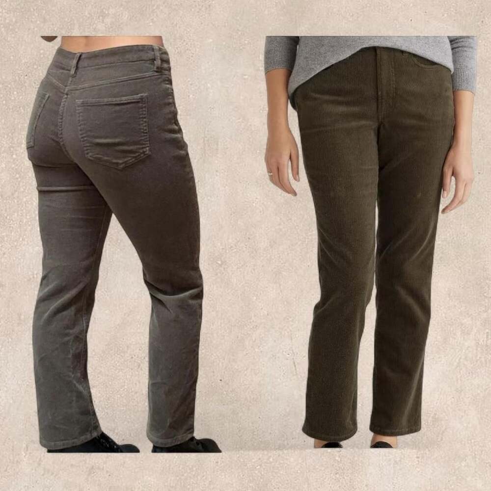 Quince Organic Corduroy Pants Size 4 Seaweed Green Straight Leg